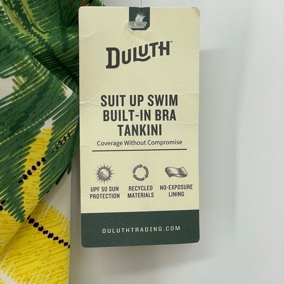 NEW Duluth Trading Swimsuit Tankini Tank Top Bra Toucan Tropical Print Size 18 - Picture 6 of 9